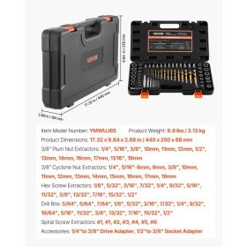Screw Extractor Set With Drill Bits, 65 Pieces, Easy Out Nut Bolt Extractors And Drill Bits, With Adapters, Solid Storage Case, Cr-Mo Steel For R (Option: Black)